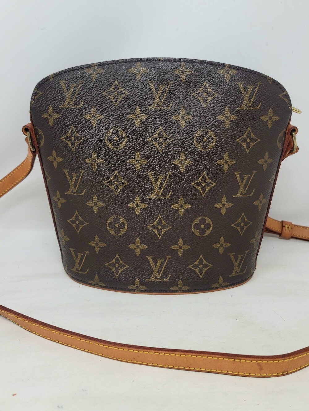 Louis Vuitton Drouot Monogram Canvas Small Crossbody Hand Bag Authentic Vintage